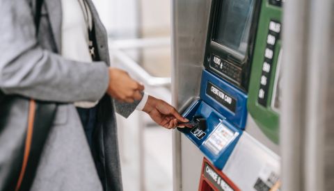 A Customer Using an ATM at a Bank in Trenton that has IT Support 