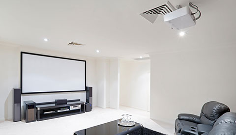 home theatre setup with Home Automation in Doylestown, Horsham, New Hope, Southampton, Villanova, Yardley, PA, and the Surrounding Areas